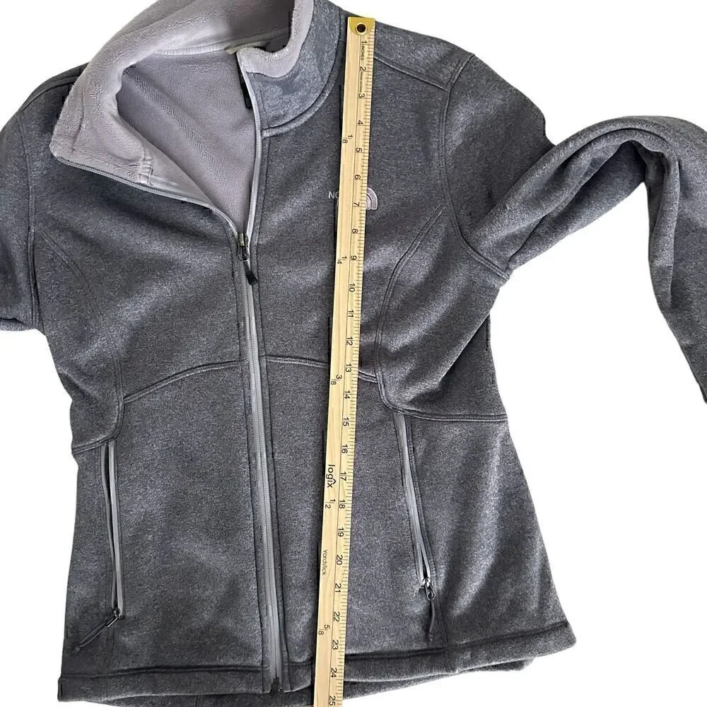 The North Face Womens Purple‎ Zip Up Fleece Lined Stretchy Pockets Jacket Size M